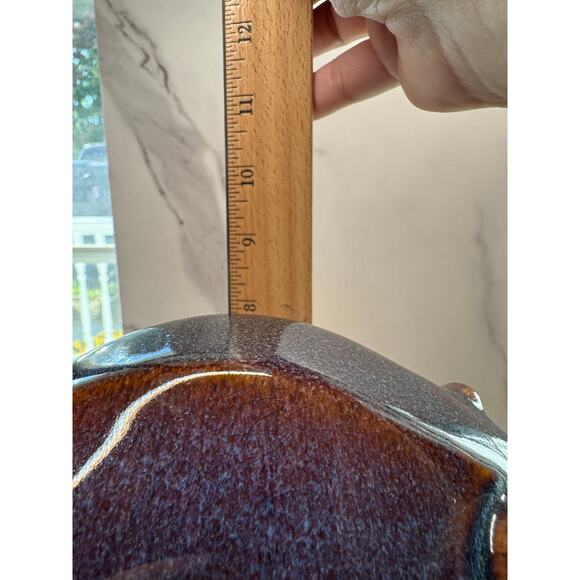 Mid Century Modern Ceramic Bear Scandinavian Design Purple Brown Glaze Mom & Cub - Picture 11 of 14